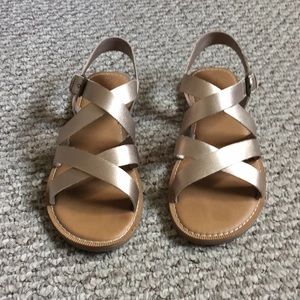 TOMS rose gold metallic sandals